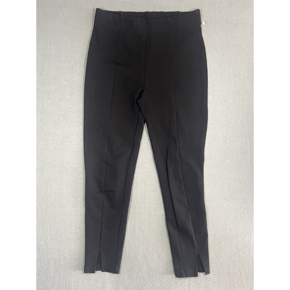 Stylus Women's XS Black‎ Pull On Ankle Pants Skinny Leg Slit Hem Stretch Rayon